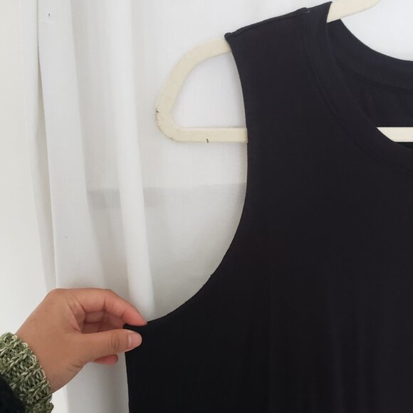 Time and Tru Black Round Neck Sleeveless Stretchy Dress w/ Pockets Size XXL - Picture 8 of 10